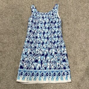 Lilly Pulitzer Blue and White Elephant Print Dress